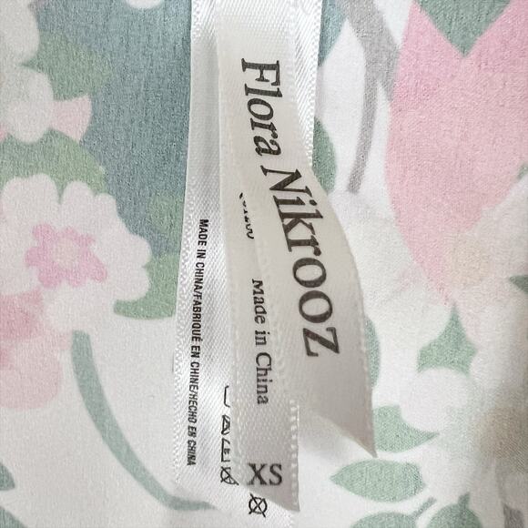 Flora Nikrooz White Bird and Floral Print Satin Pajama Top Size XS - Picture 7 of 8